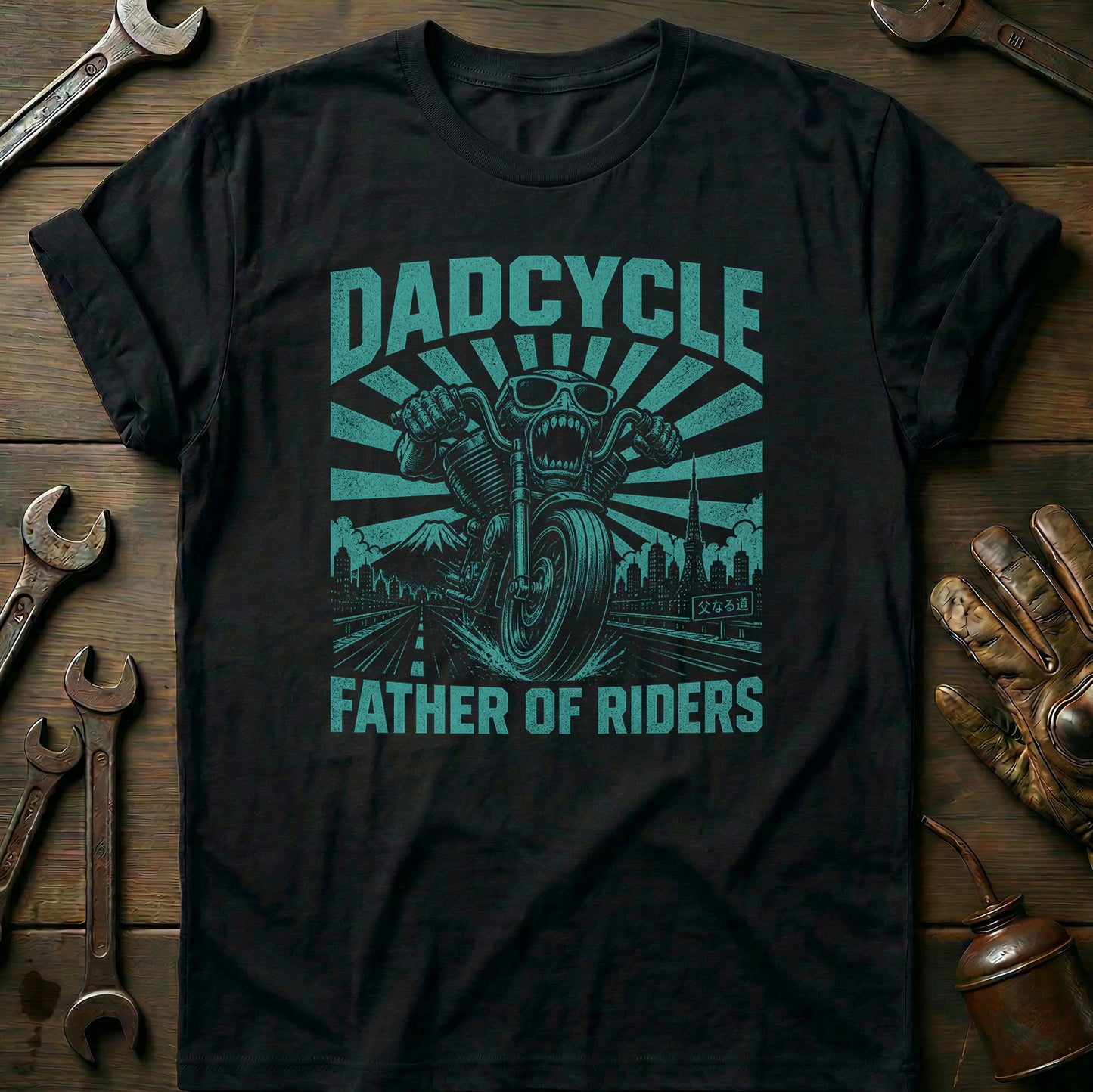 Motorcycle Theme - Dadzilla Black 15 T-Shirt