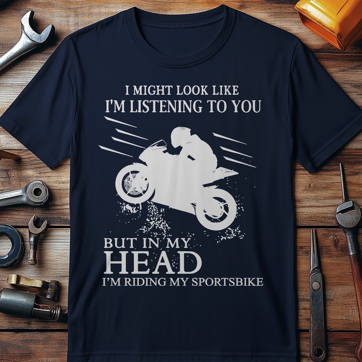 Look Like Listening Sportsbike Wheelie T-Shirt