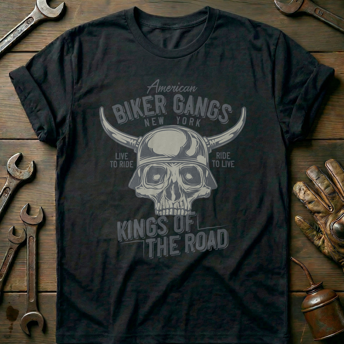 Black - American Biker - T-Shirt