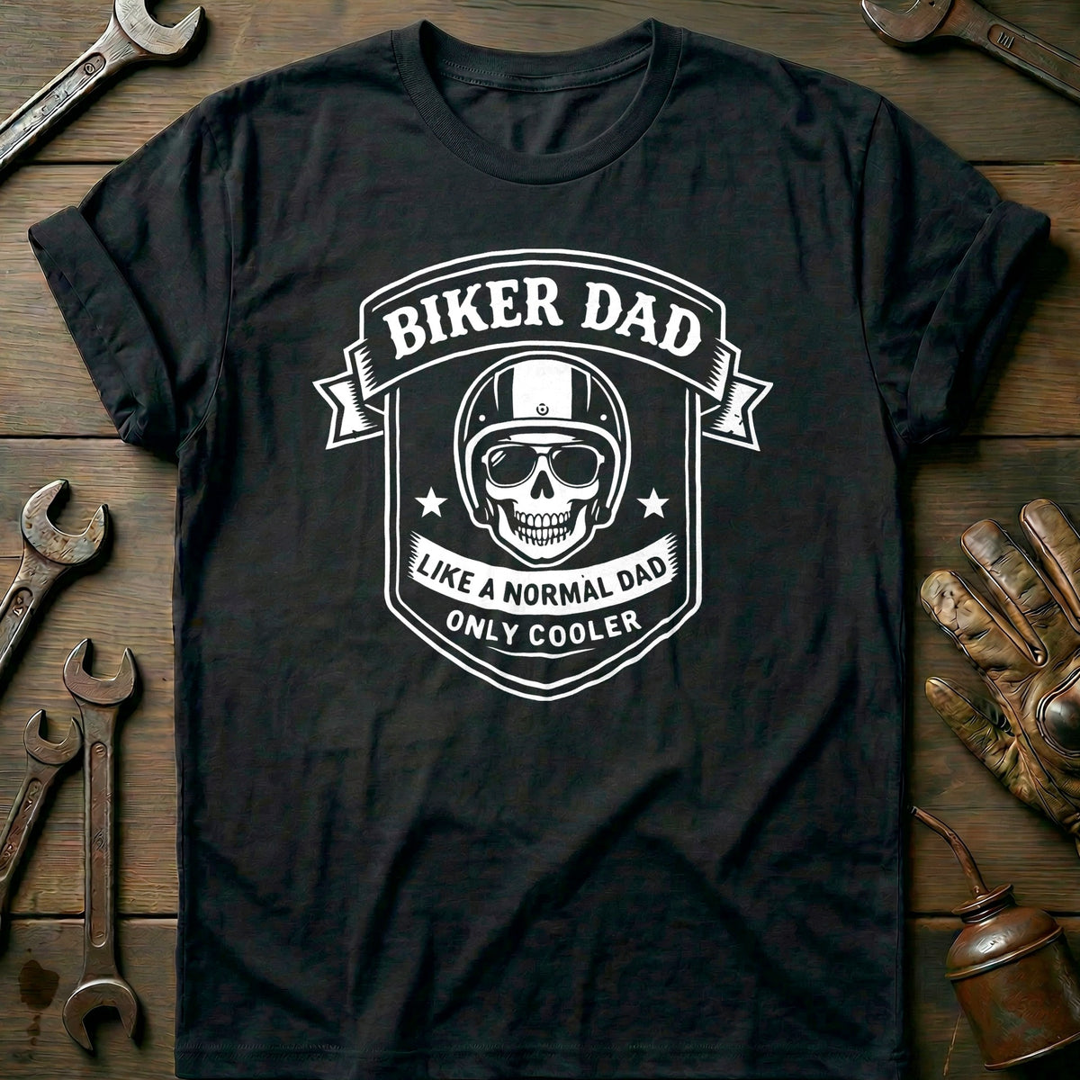 Black - BIKER DAD 026 T Shirt
