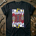 Black - Biker Playing T-Shirt