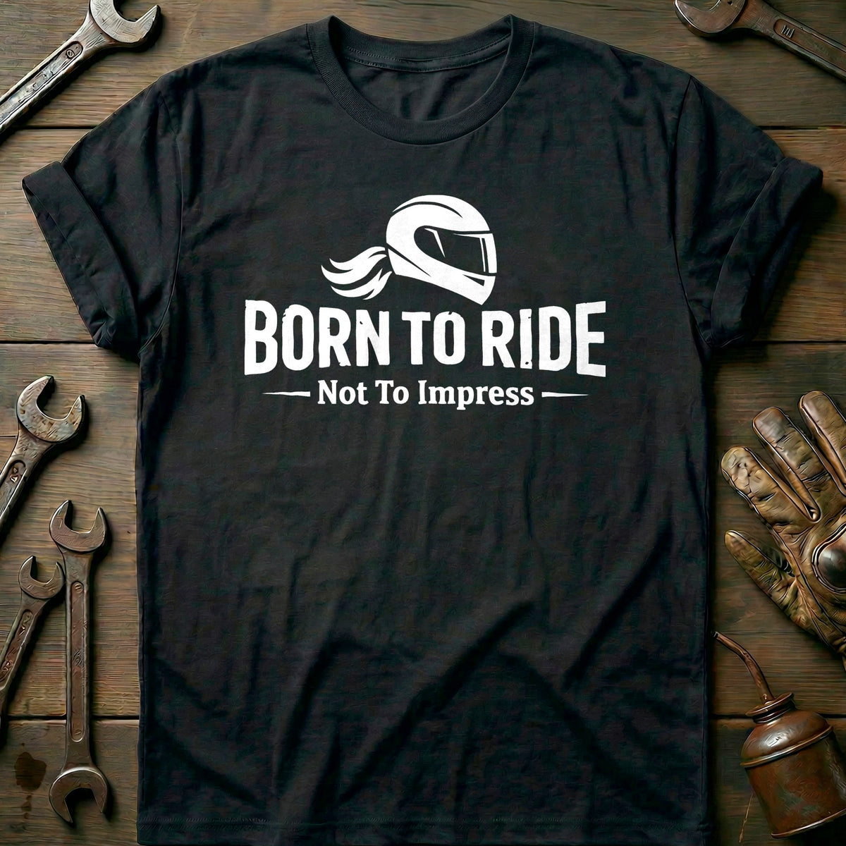 Black - BORN TO RIDE GIRL 026 T Shirt