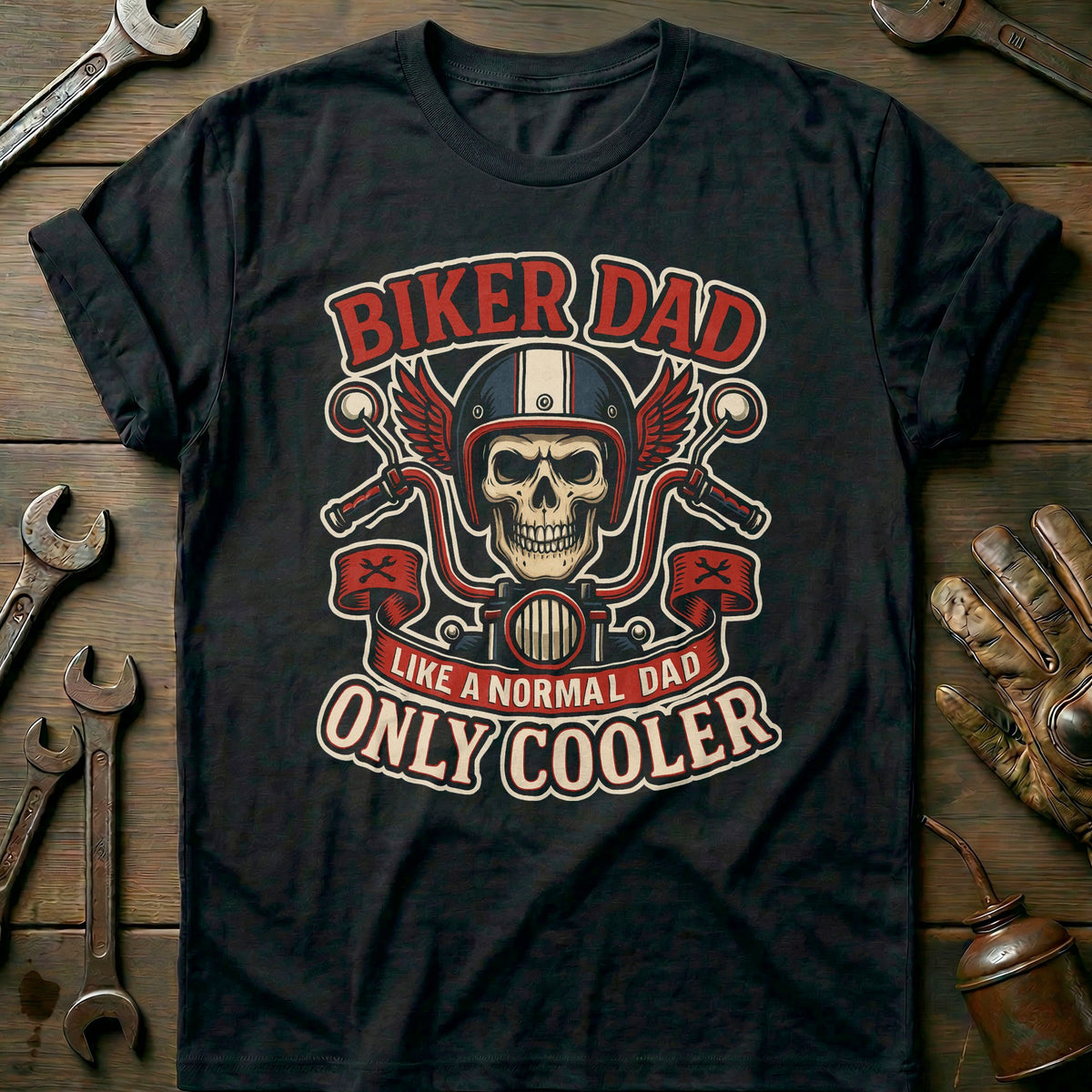 Black - Biker Dad 13 T Shirt