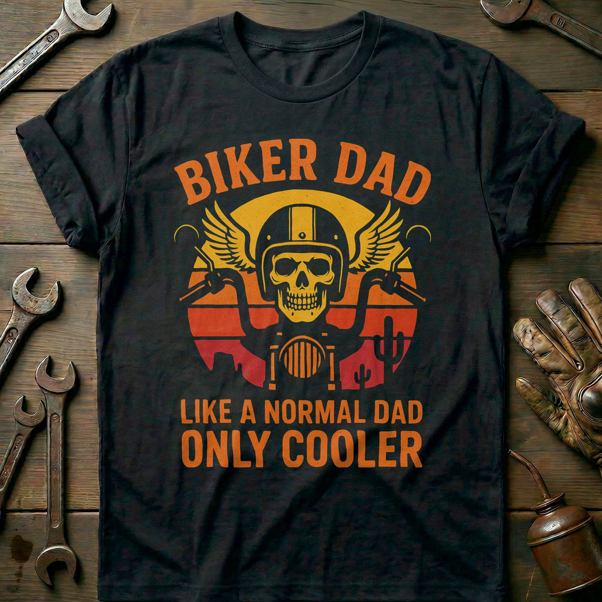 Black - Biker dad 33 T Shirt
