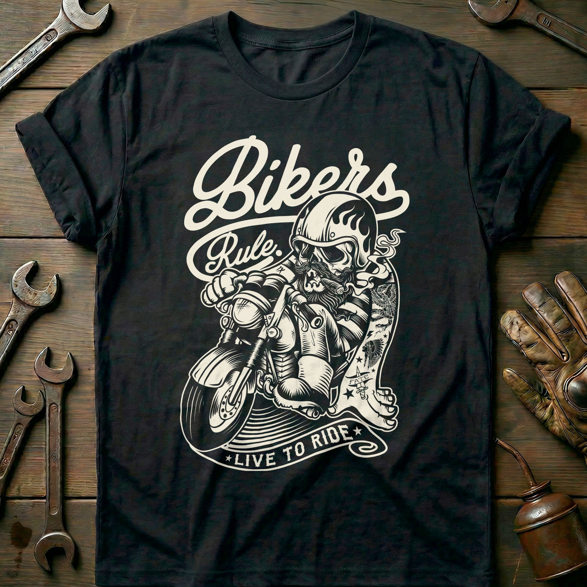 Black - Bikers Rule Live T-Shirt