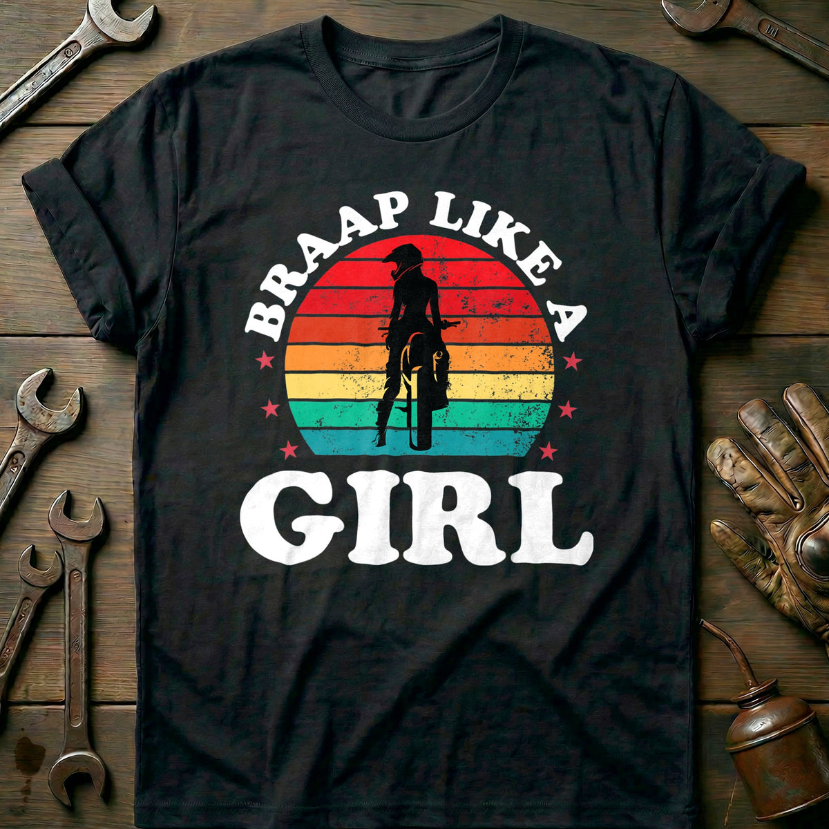 Black - Braap Like A Girl T-Shirt