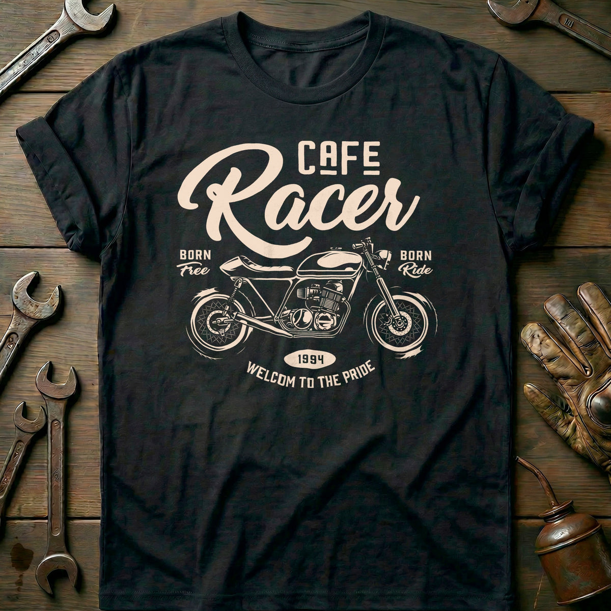 Black - Cafe Racer Born T-Shirt