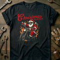 Black - CHRISTMAS SLEIGH BIKER T Shirt