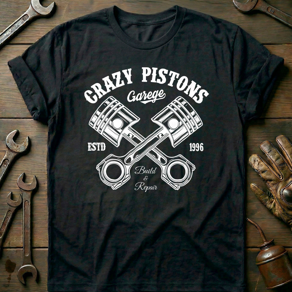 Black - Crazy Pistons T-Shirt