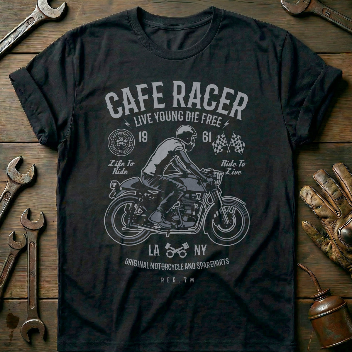 Black - Cafe Racer 332 T Shirt