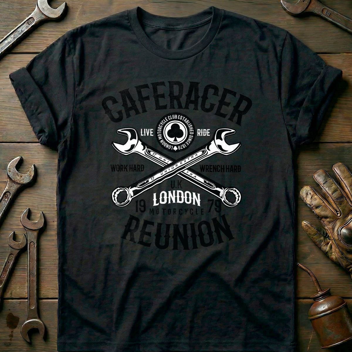 Black - Caferacer Reunion 8 T Shirt