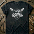 Black - Custom Bikes Shield T-Shirt