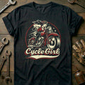 Black - Cycle Pin Up 4 T Shirt