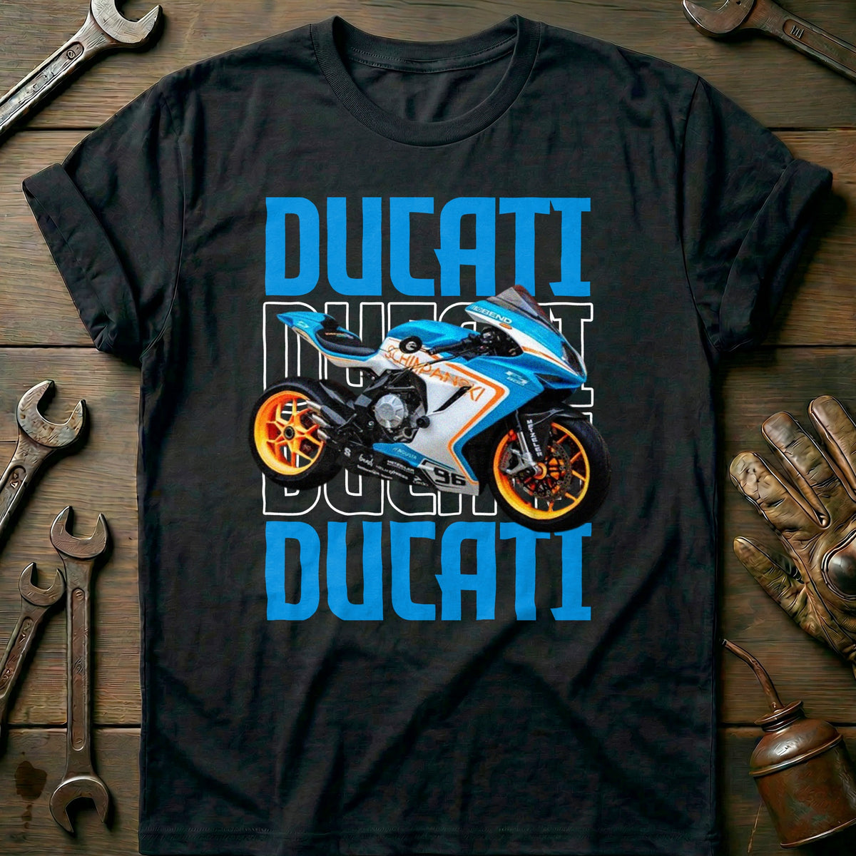 Black - DUCATI BLUE 028 T Shirt