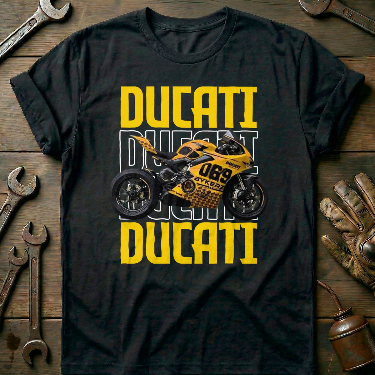 Black - DUCATI YELLOW 028 T Shirt