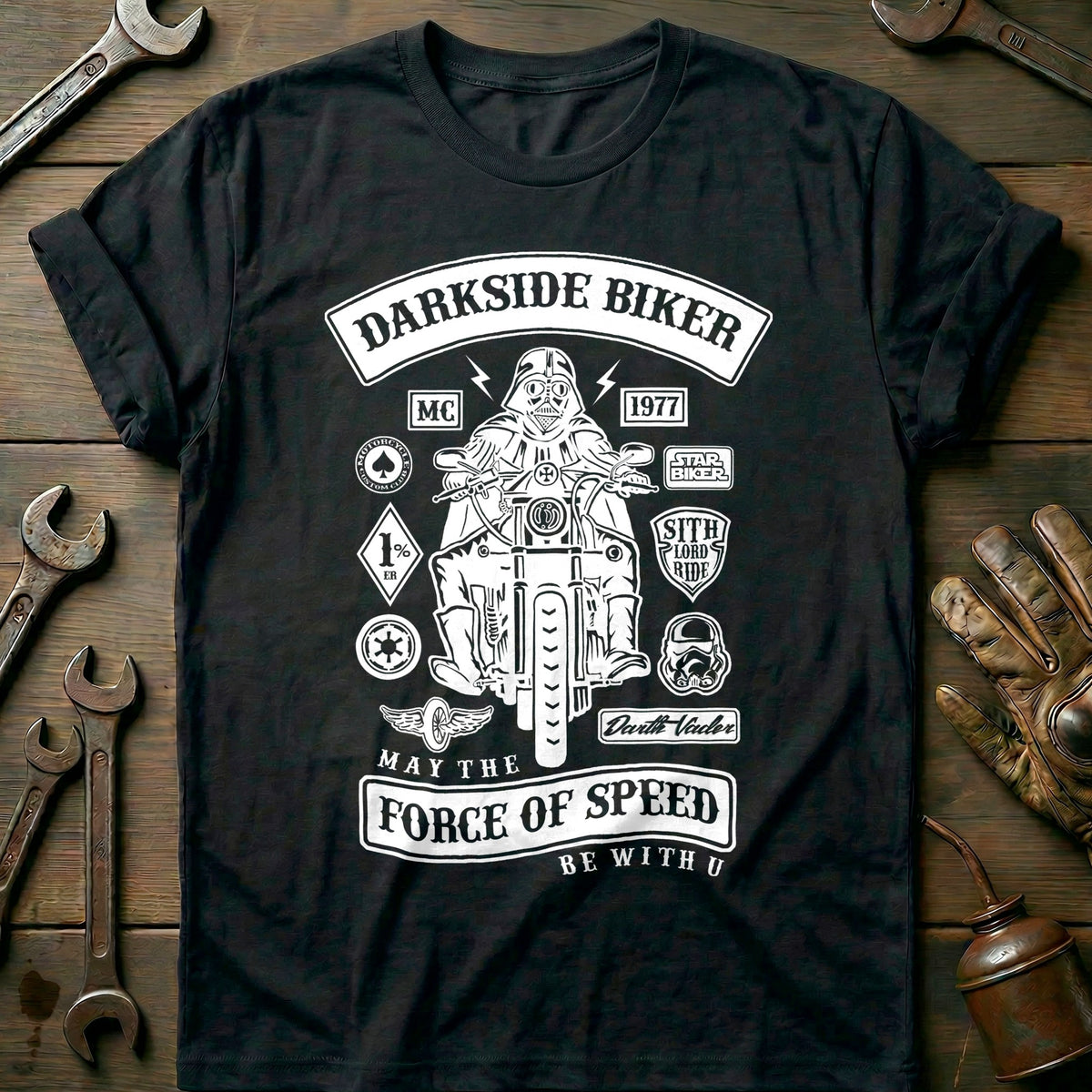 Black - Darkside Biker T-Shirt