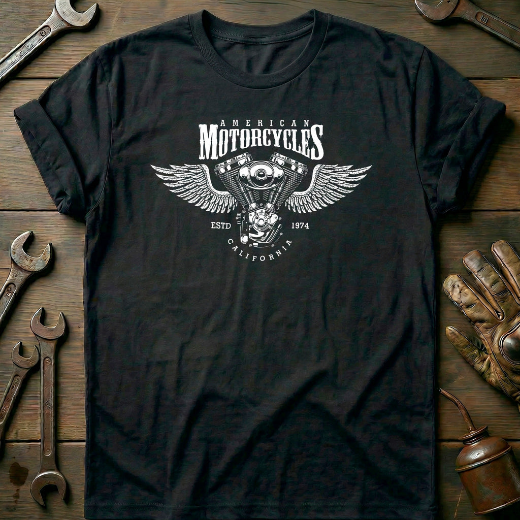 Black - Engine Wings T-Shirt