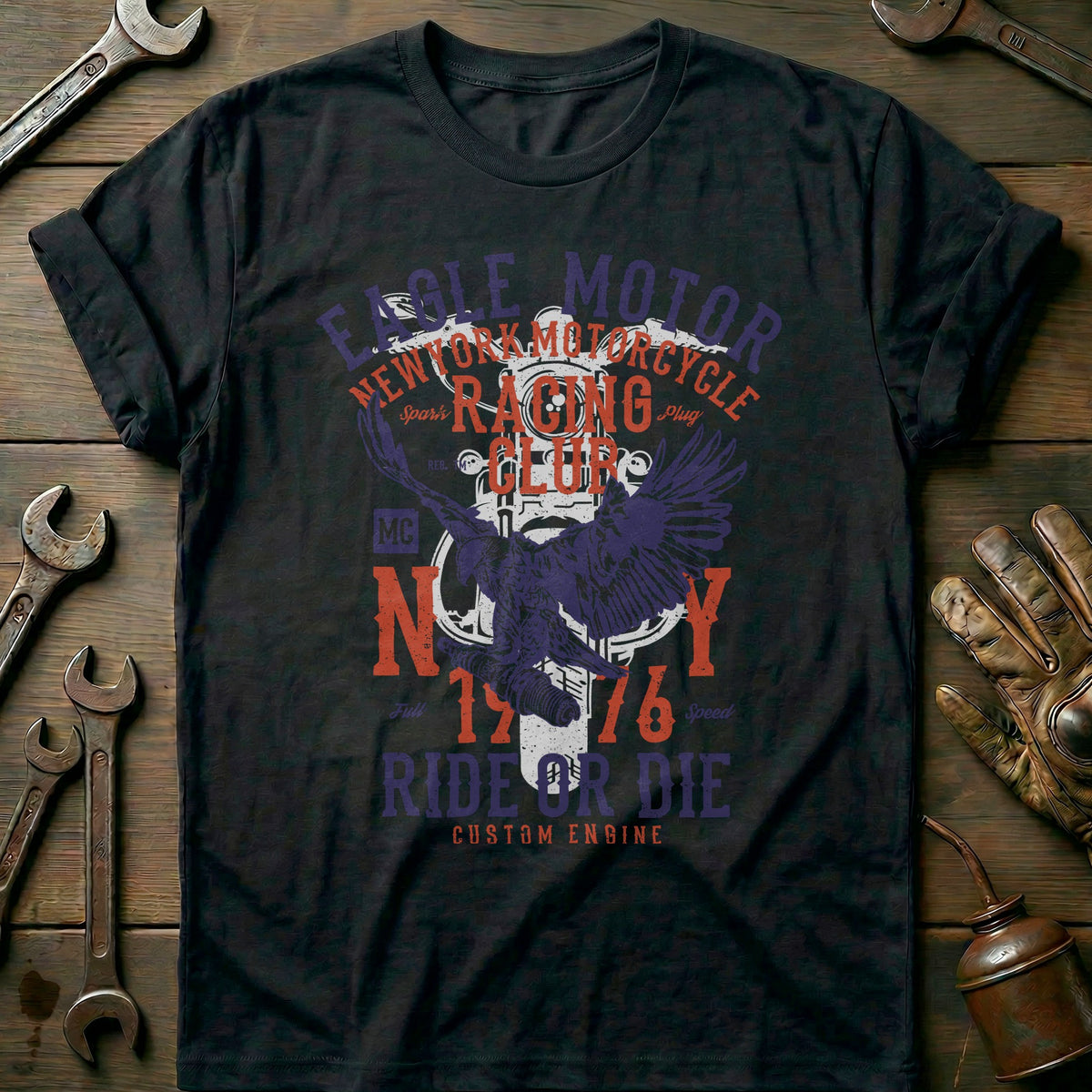 Black - Eagle Motor 34 T Shirt