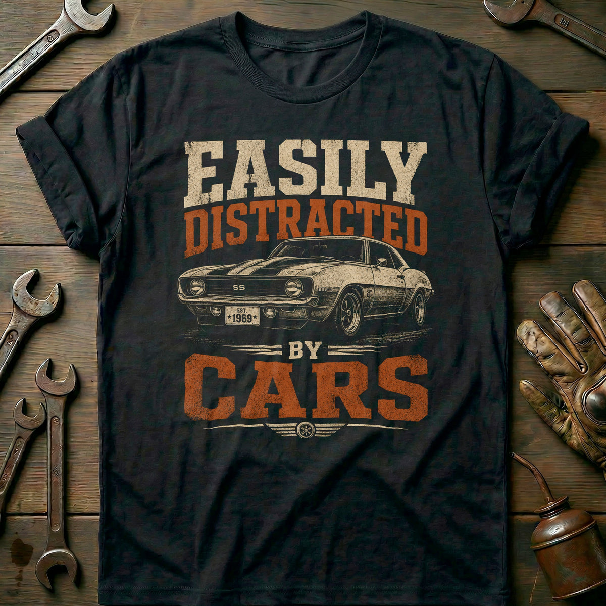 Black - Easily Distracted By Bikes T Shirt