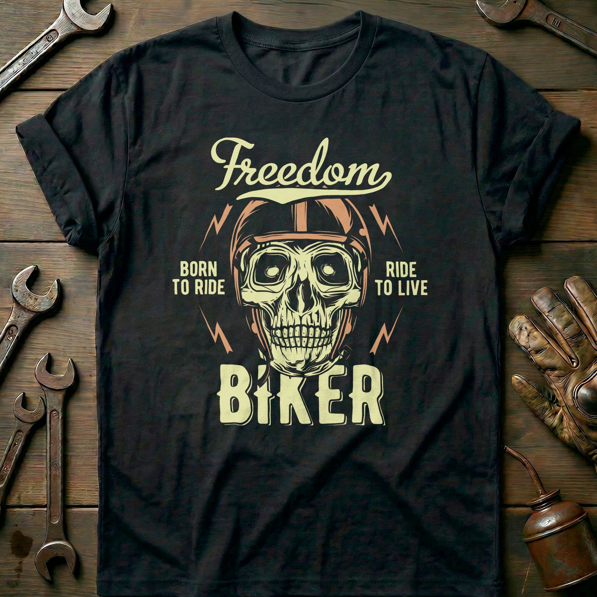 Black - Freedom Biker T-Shirt