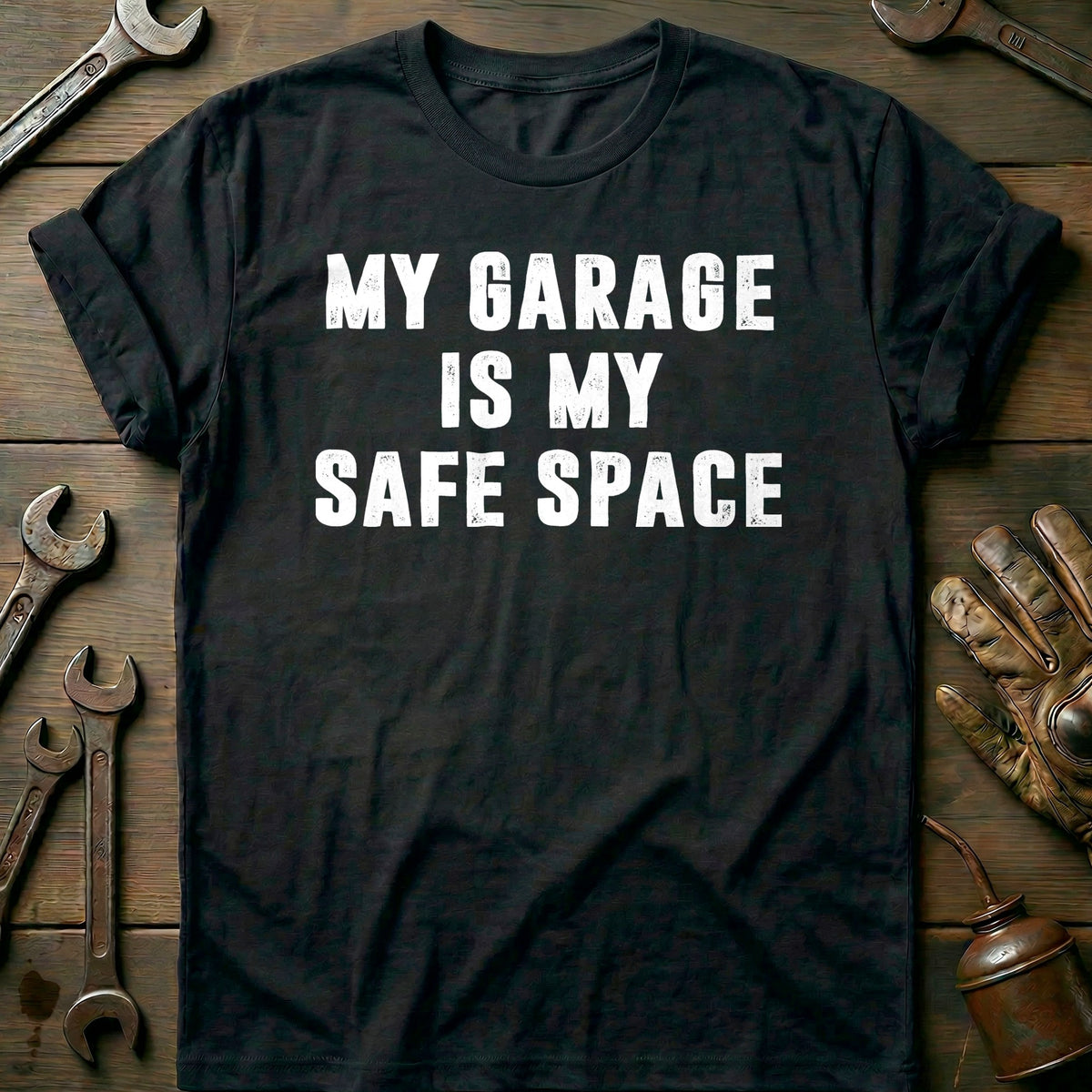 Black - GARAGE IS MY SAFE SPACE 028 T Shirt