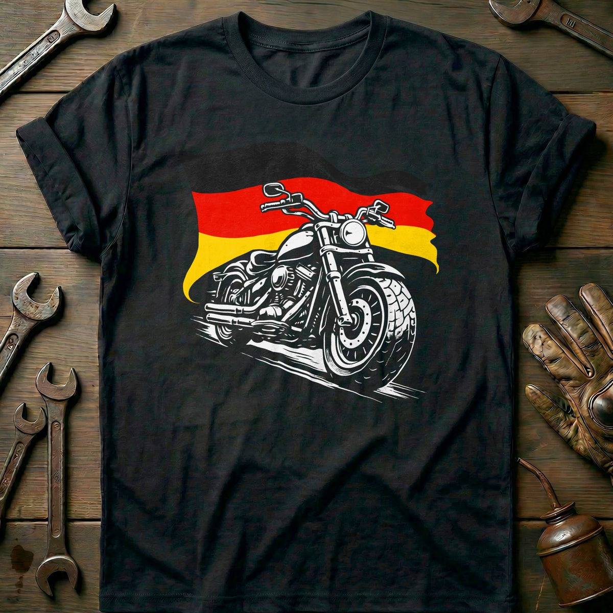 Black - GERMANY BIKER 026 T Shirt