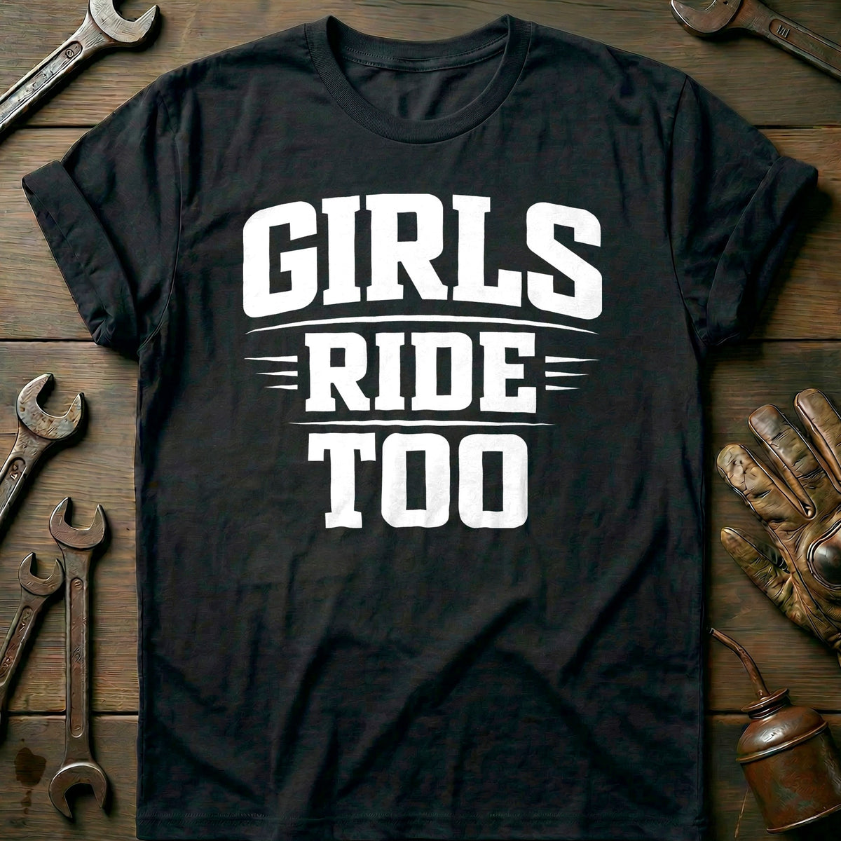 Black - GIRLS RIDE TOO 026 T Shirt
