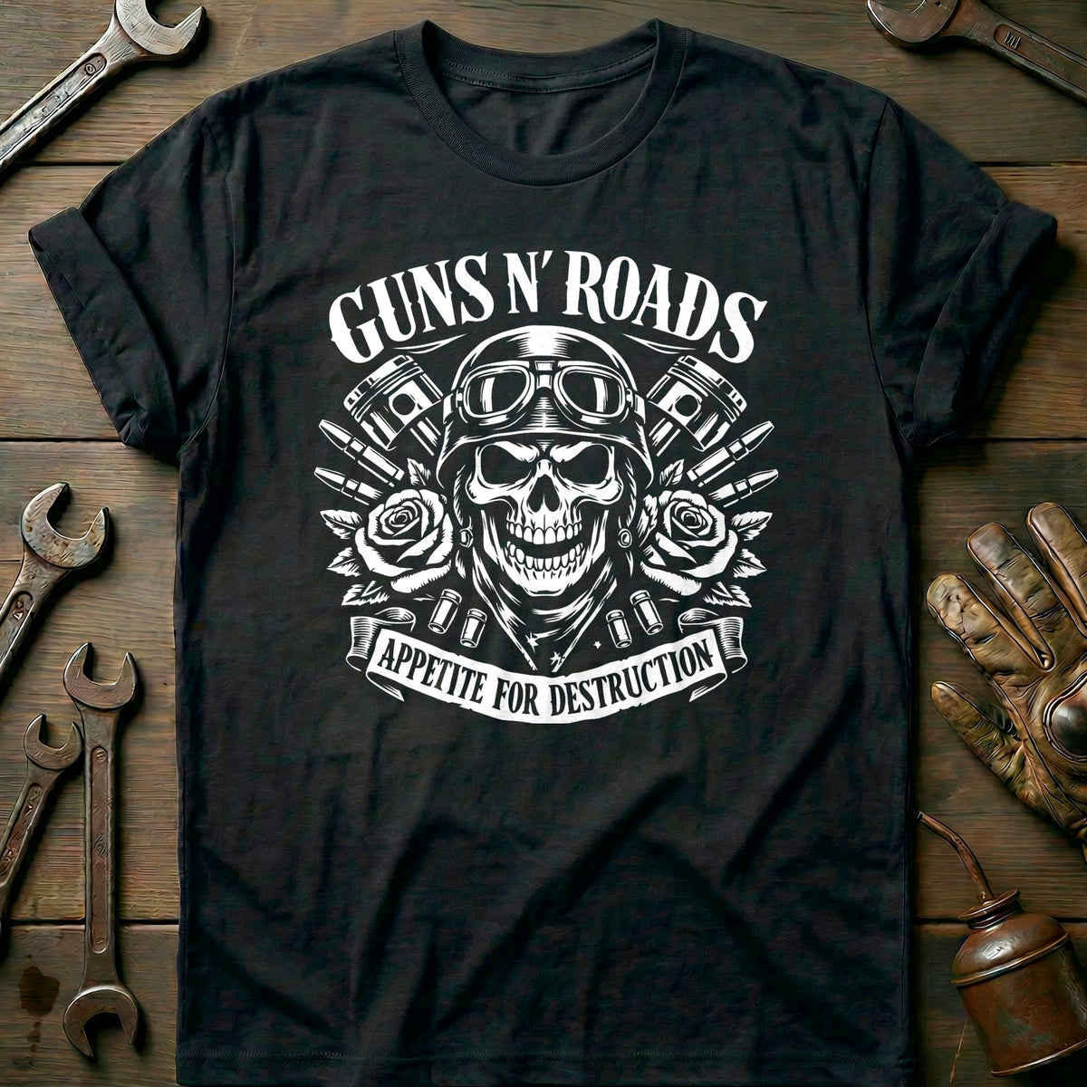 Black - GUNS AND ROADS 026 T Shirt