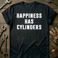 Black - HAPPINESS HAS CYLINDERS 028 T Shirt
