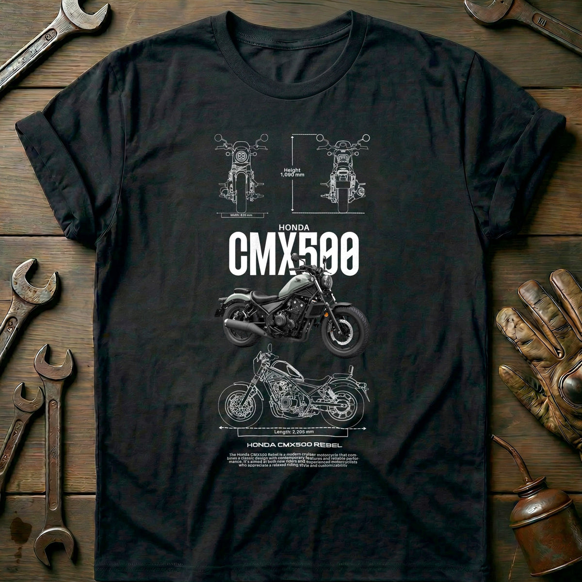 Black - HONDA CMX500 REBEL T Shirt