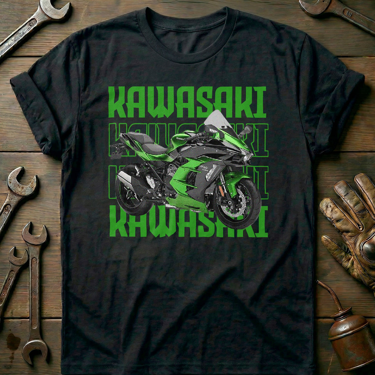 Black - KAWASAKI H2R GREEN 028 T Shirt