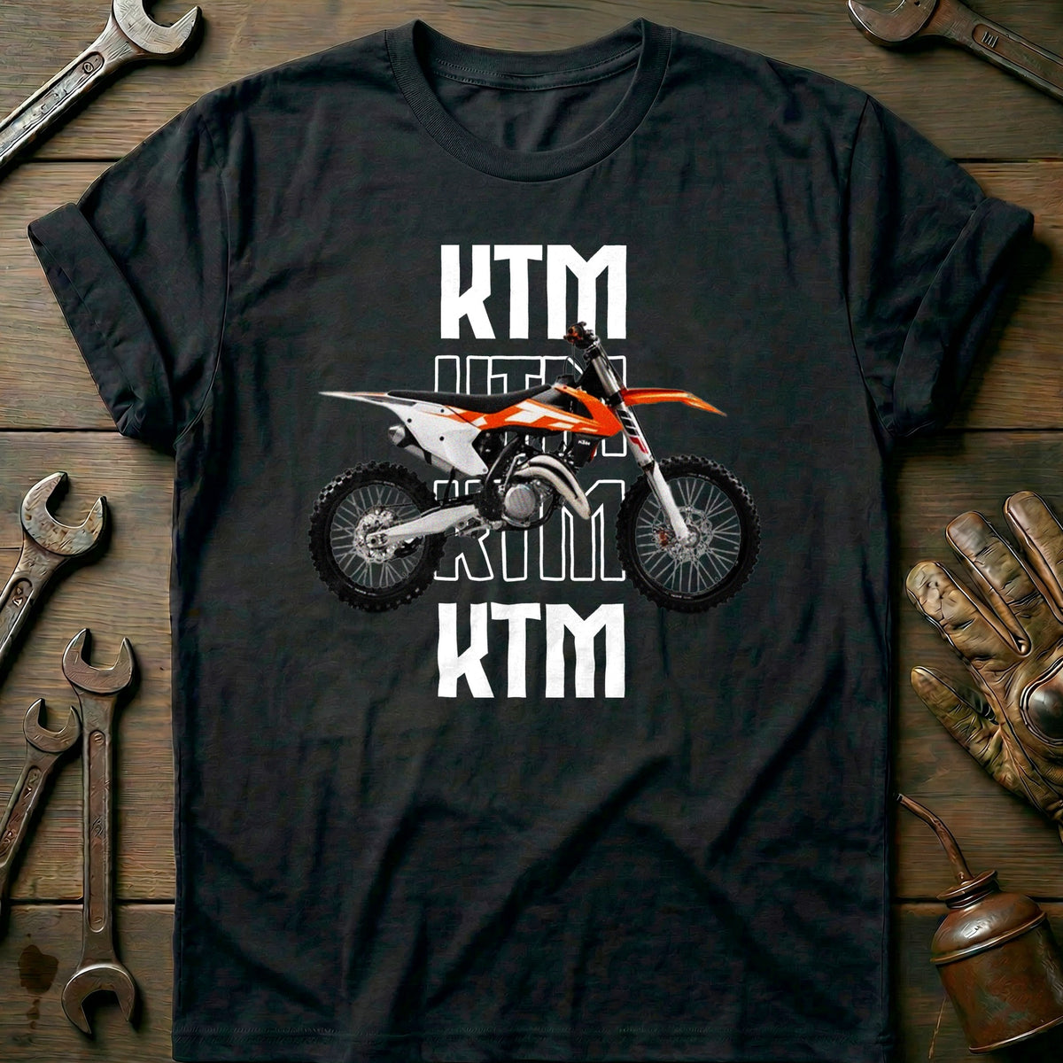 Black - KTM MOTOCROS WHITE 028 T Shirt