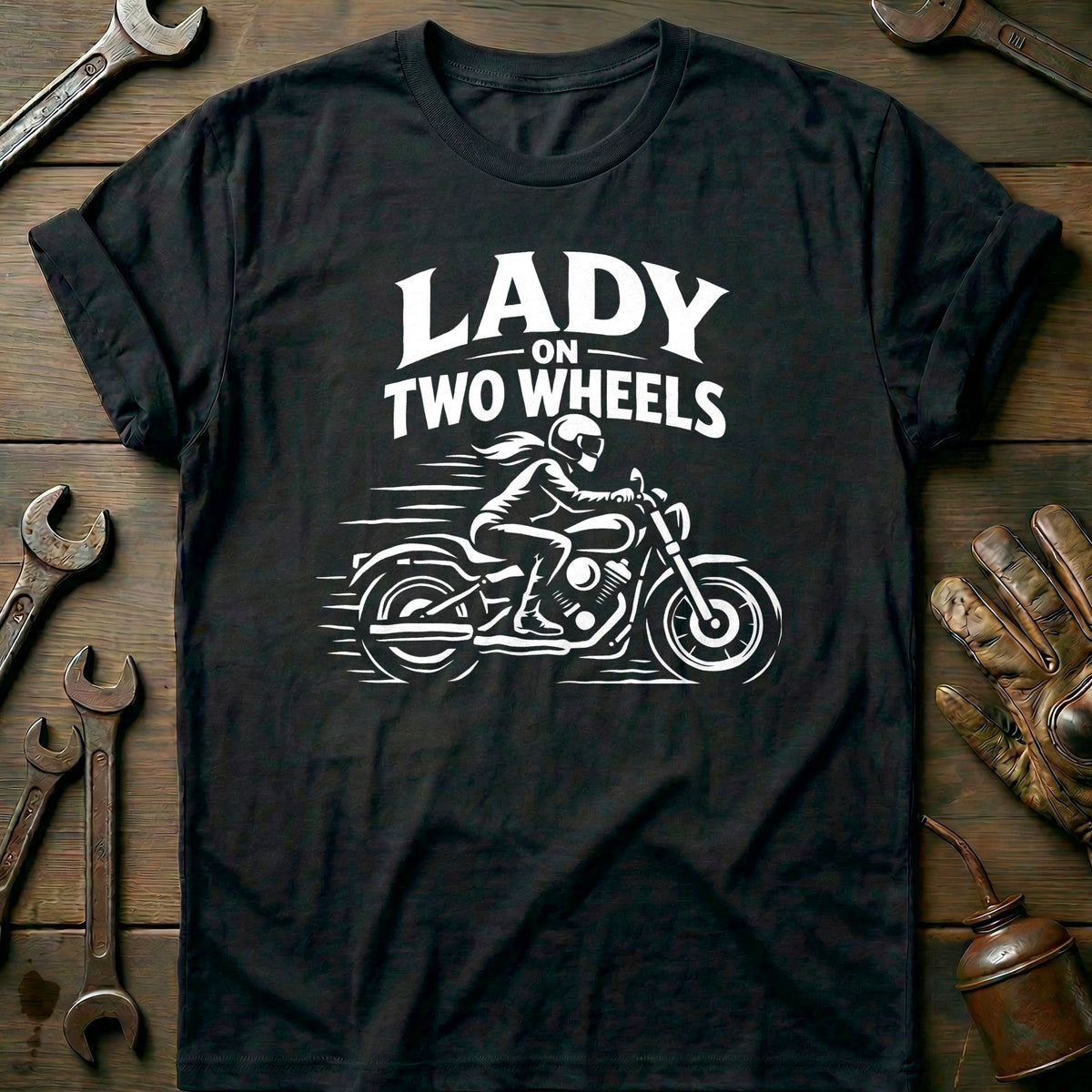 Black - LADY TWO WHEELS 026 T Shirt