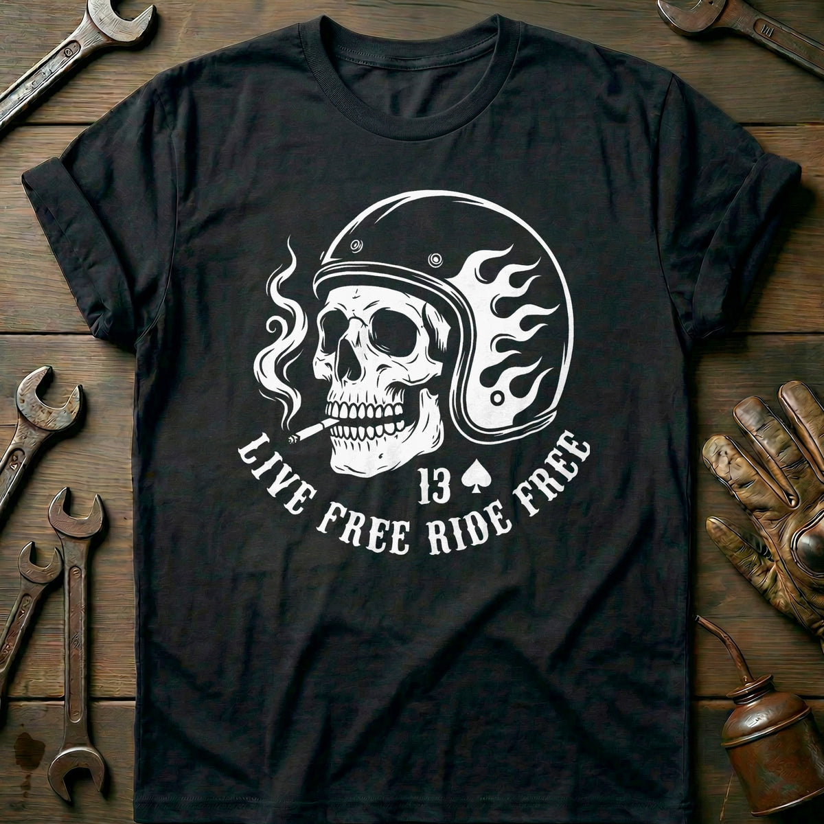 Black - Live Free Ride Free 44 T Shirt