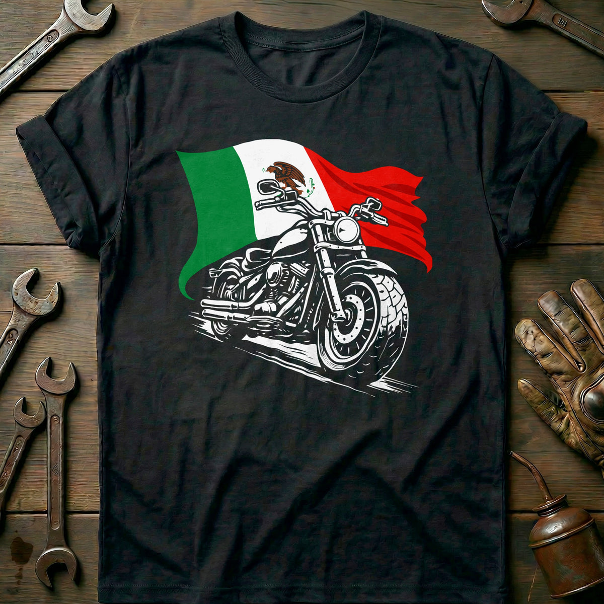 Black - MEXICO BIKER 026 T Shirt