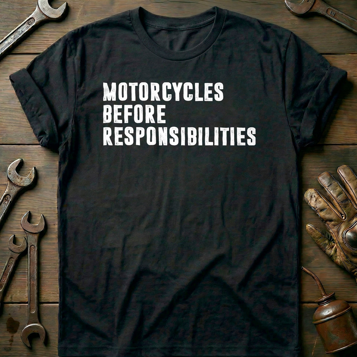 Black - MOTORCYCLE RESPONSIBLITY 026 T Shirt