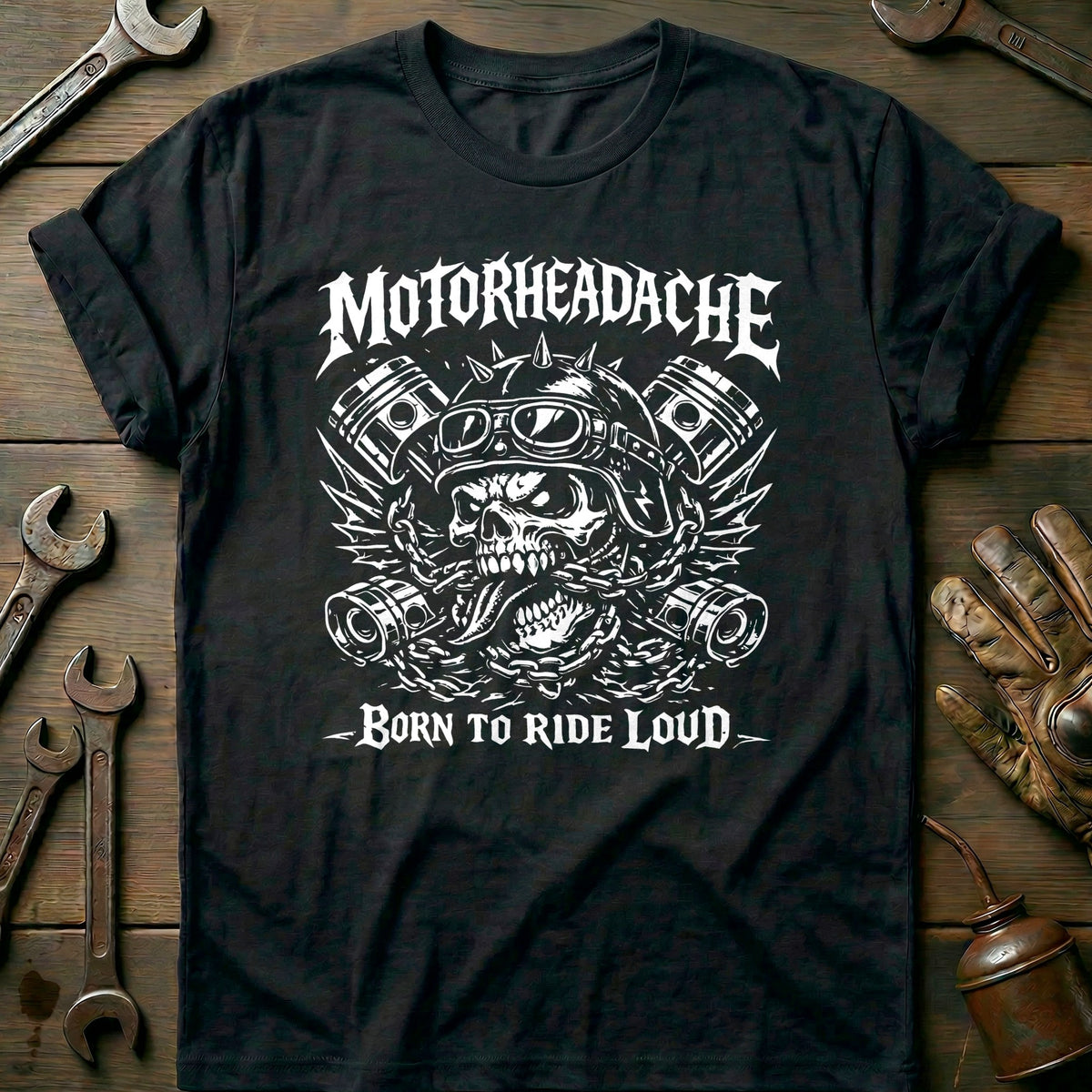 Black - MOTORHEADACHE 026 T Shirt