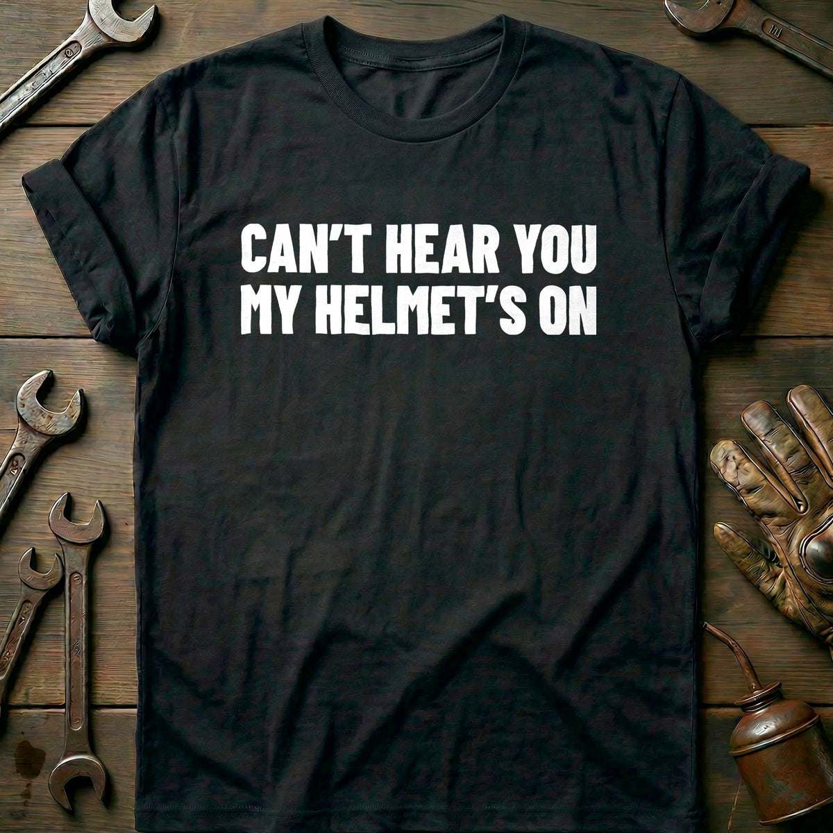 Black - MY HELMET IS ON 026 T Shirt