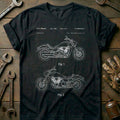 Black - Motorcycle Patent T-Shirt