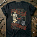 Black - Motorcycles Pinup Girl Vintage T Shirt