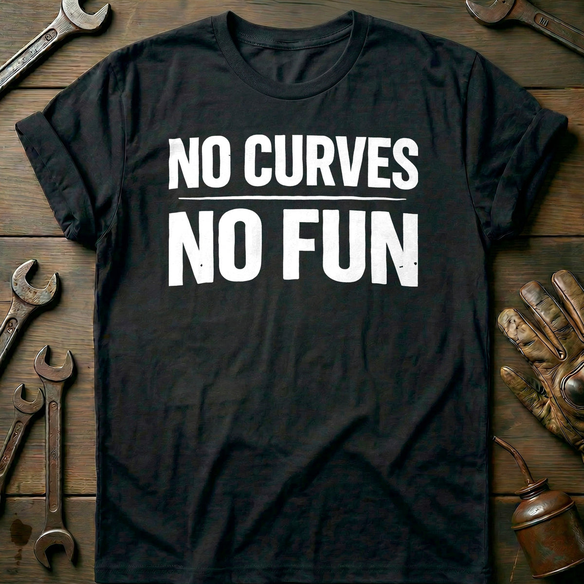 Black - NO CURVES NO FUN 026 T Shirt