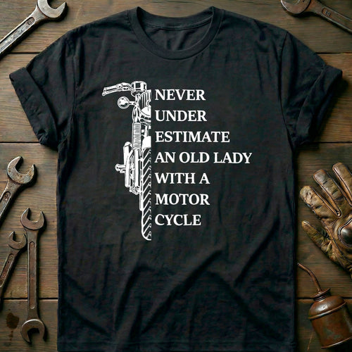 Black - OLD LADY BIKE 026 T Shirt