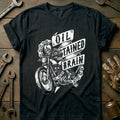 Black - Oil Stained Brain 6 T Shirt