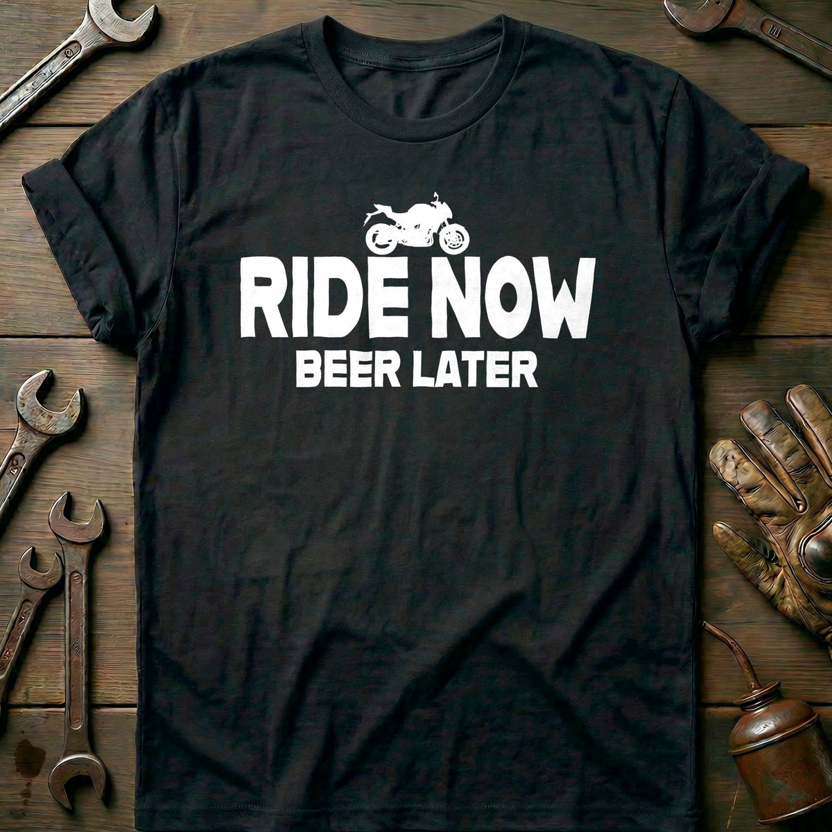 Black - RIDE NOW BEER LATER 026 T Shirt