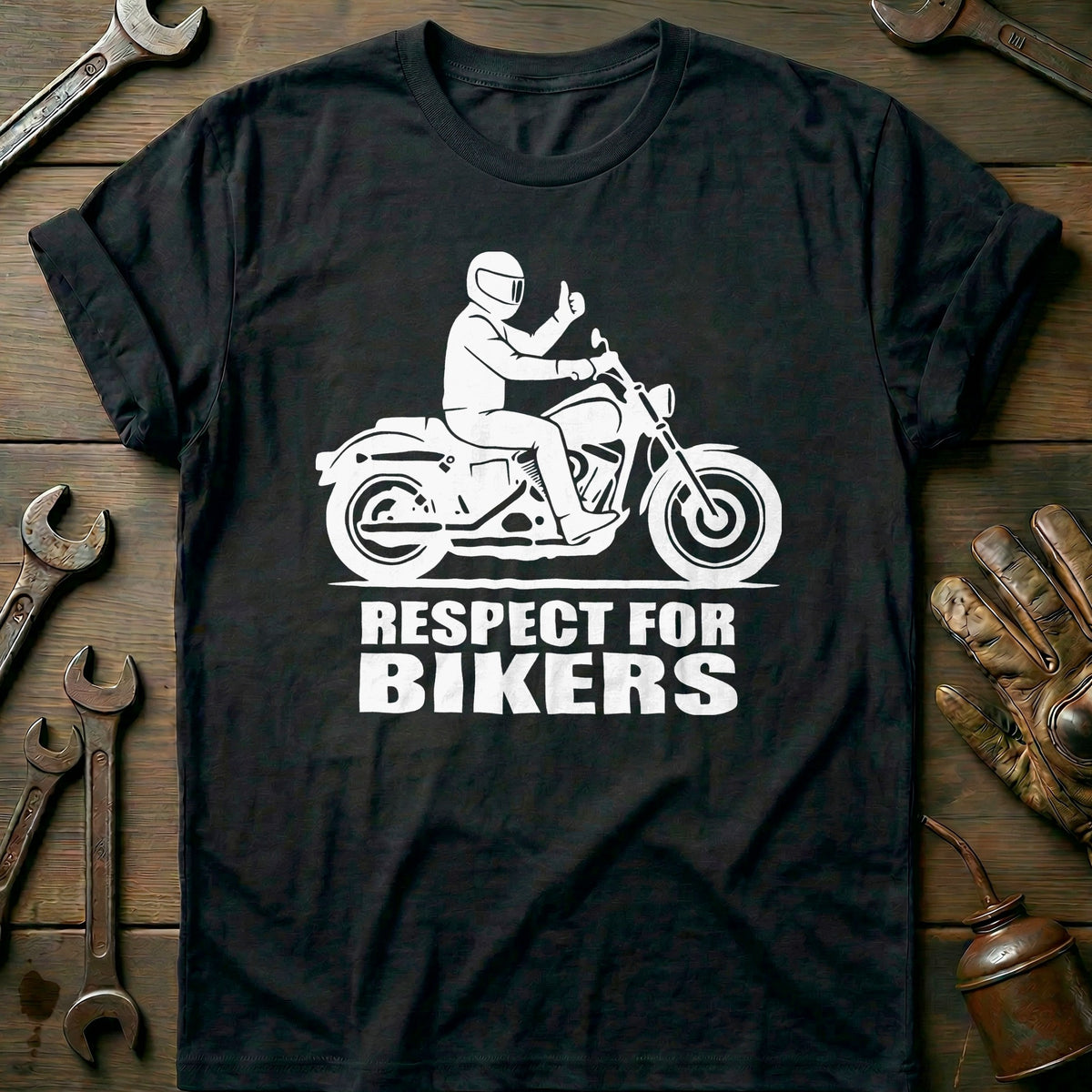 Black - Respect For Bikers 2 T Shirt