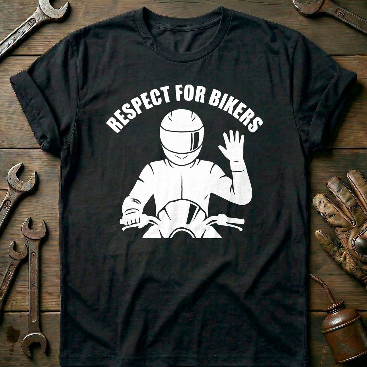 Black - Respect For Bikers 4 T Shirt
