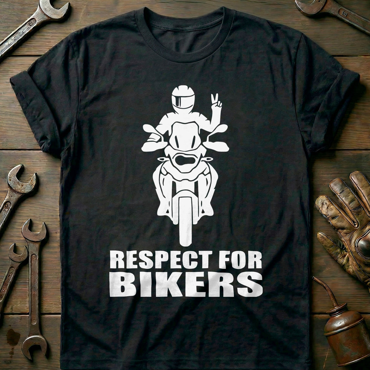 Black - Respect For Bikers 8 T Shirt