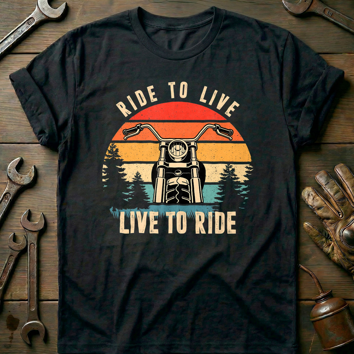Black - Ride to Live 643 T-Shirt