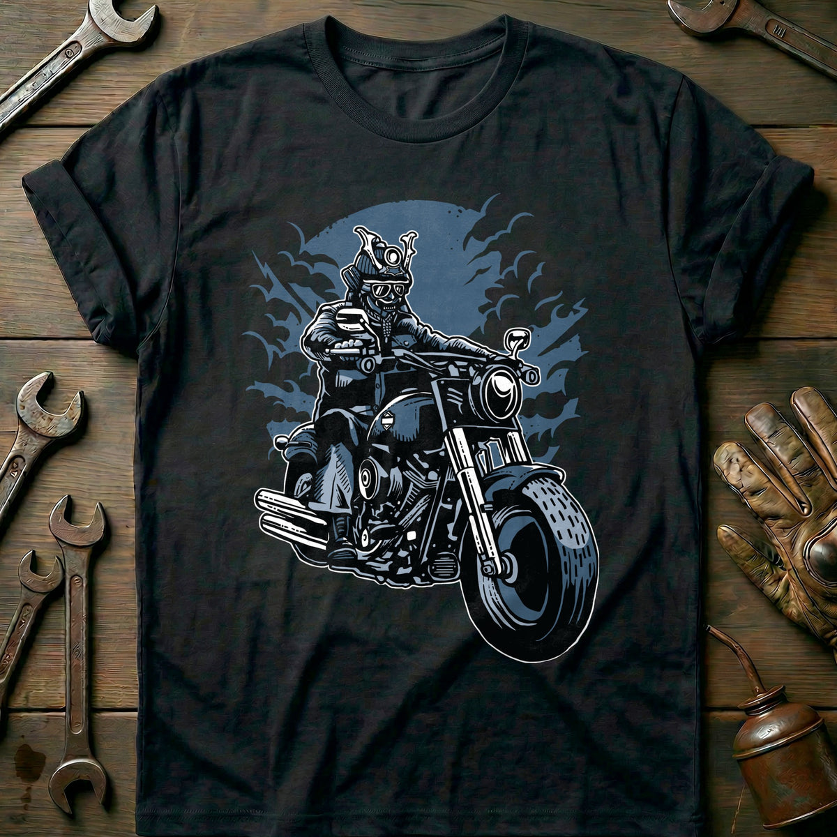 Black - Samurai Biker T-Shirt