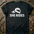 Black - SHE RIDES 026 T Shirt